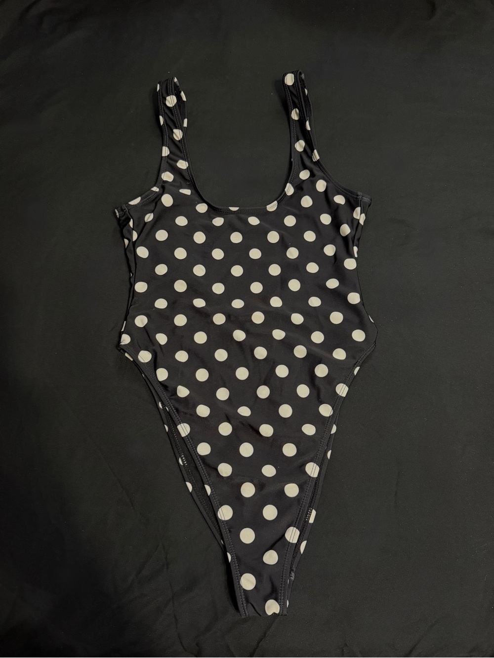 Nasty Gal Black and White Polka Dot One-Piece Swimsuit
